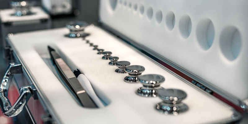 Calibration weights in a case
